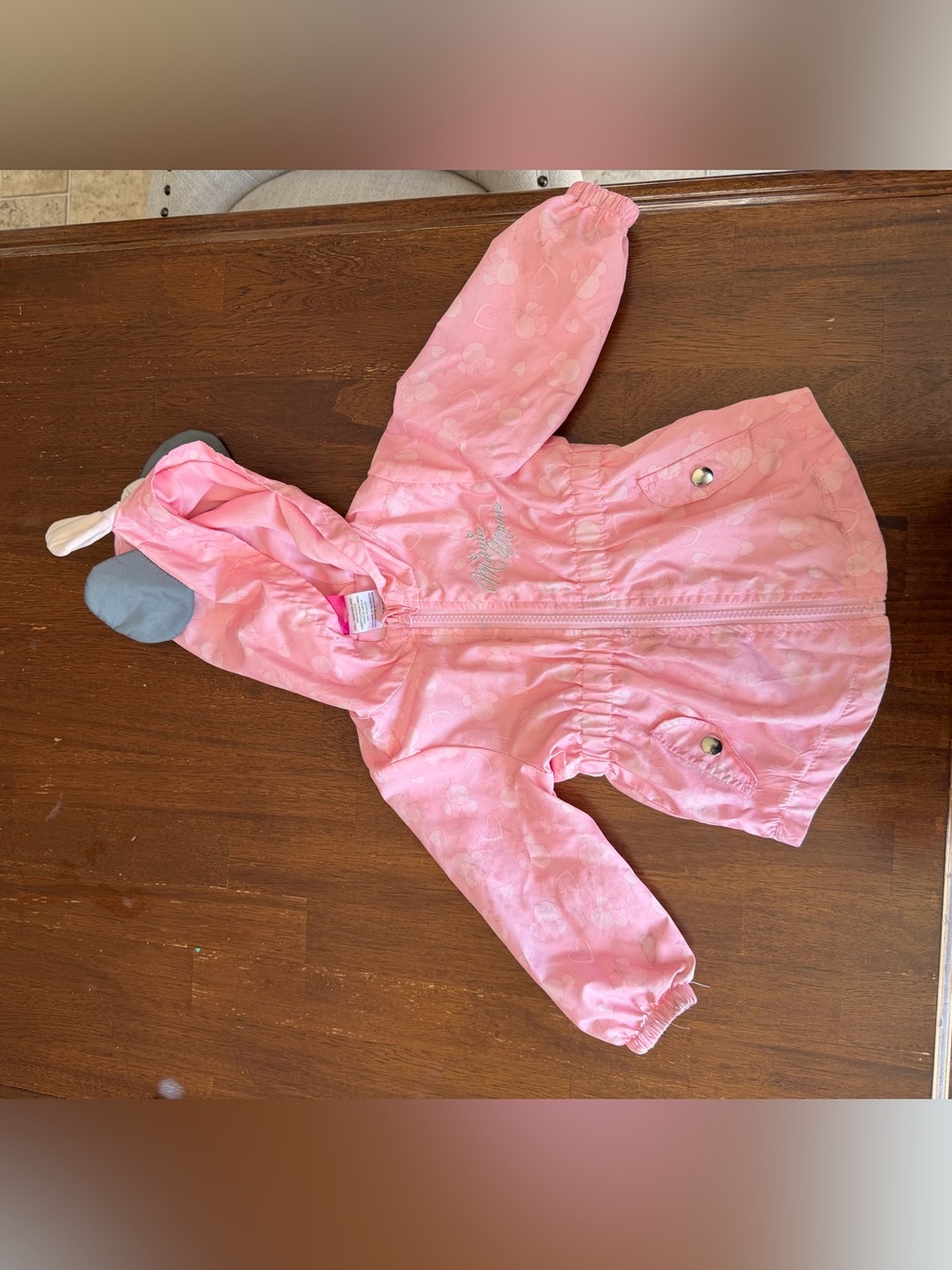 Pink Hooded Kids One-Piece Rain Jacket
